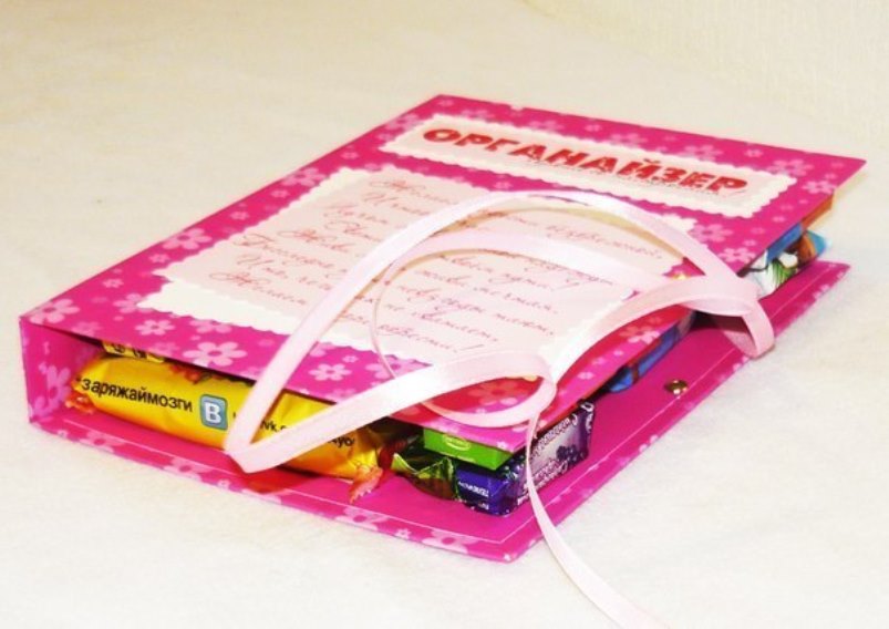 Органайзер в подарок. Подарок в папке подруге. Оригинальный подарок подруге. Органайзер подарок для подруги. Органайзер хорошего настроения на день рождения.